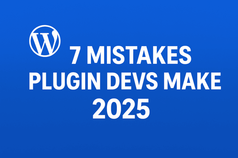 Read more about the article Top 7 Mistakes Plugin Developers Make (and How to Avoid Them in 2025)
