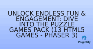 Read more about the article Unlock Endless Fun & Engagement: Dive into the Puzzle Games Pack (13 HTML5 Games – Phaser 3)
