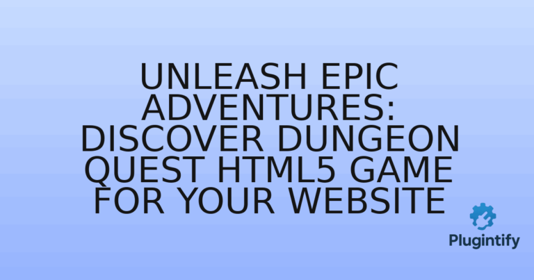 Read more about the article Unleash Epic Adventures: Discover Dungeon Quest HTML5 Game for Your Website