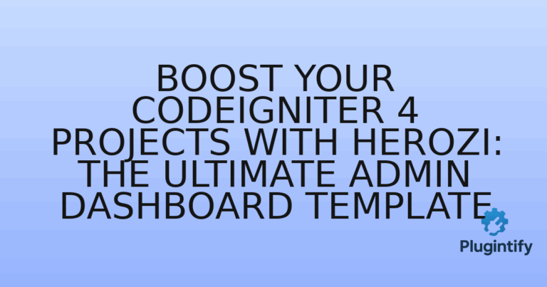 Read more about the article Boost Your CodeIgniter 4 Projects with Herozi: The Ultimate Admin Dashboard Template