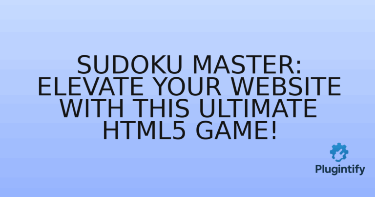 Read more about the article Sudoku Master: Elevate Your Website with This Ultimate HTML5 Game!
