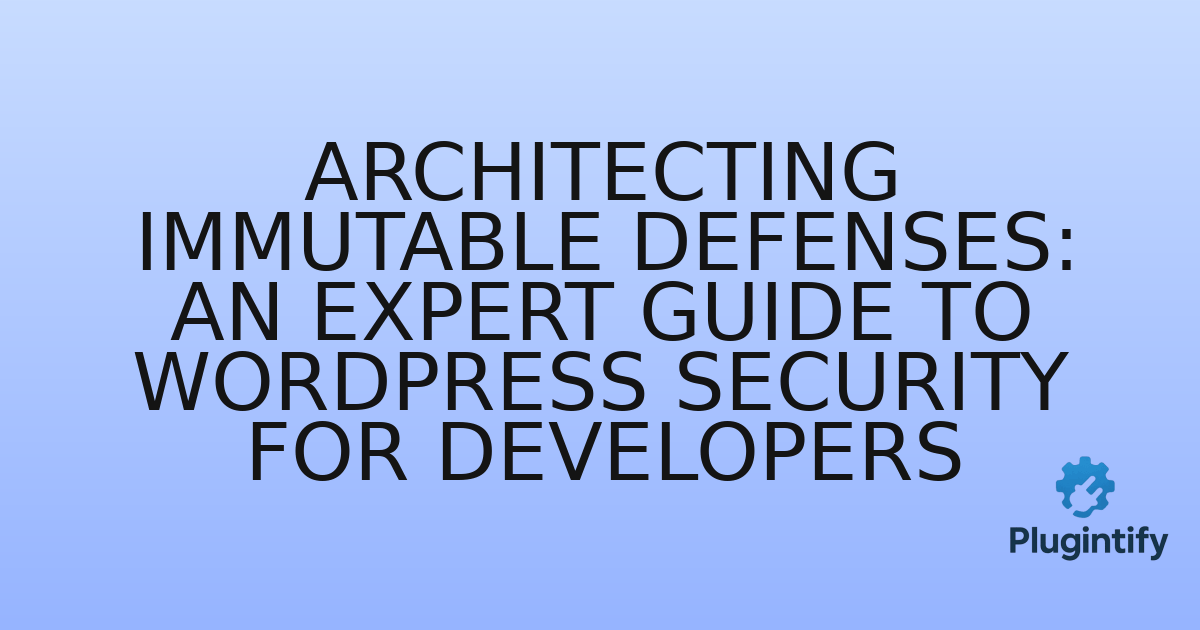 You are currently viewing Architecting Immutable Defenses: An Expert Guide to WordPress Security for Developers