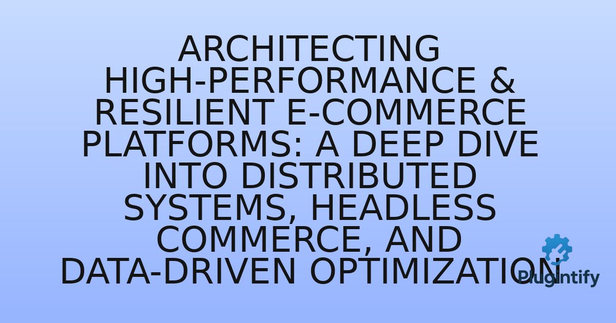 You are currently viewing Architecting High-Performance & Resilient E-commerce Platforms: A Deep Dive into Distributed Systems, Headless Commerce, and Data-Driven Optimization