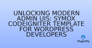 Read more about the article Unlocking Modern Admin UIs: Symox CodeIgniter Template for WordPress Developers