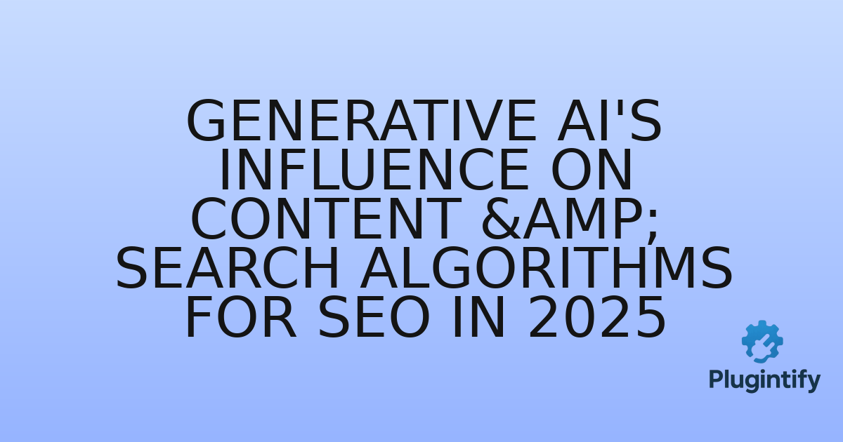 You are currently viewing Generative AI’s Influence on Content & Search Algorithms for SEO in 2025