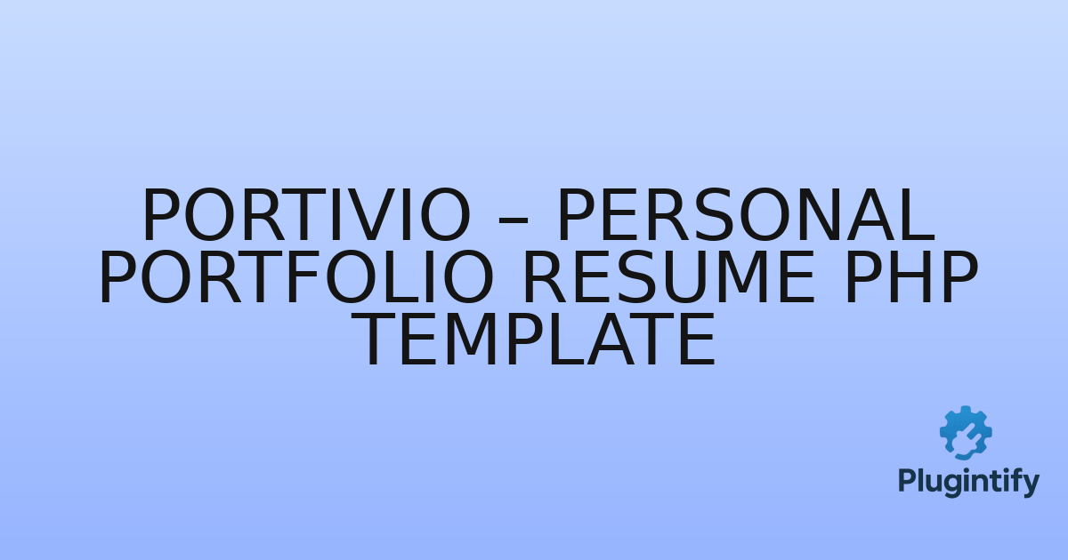 You are currently viewing Portivio – Personal Portfolio Resume PHP Template