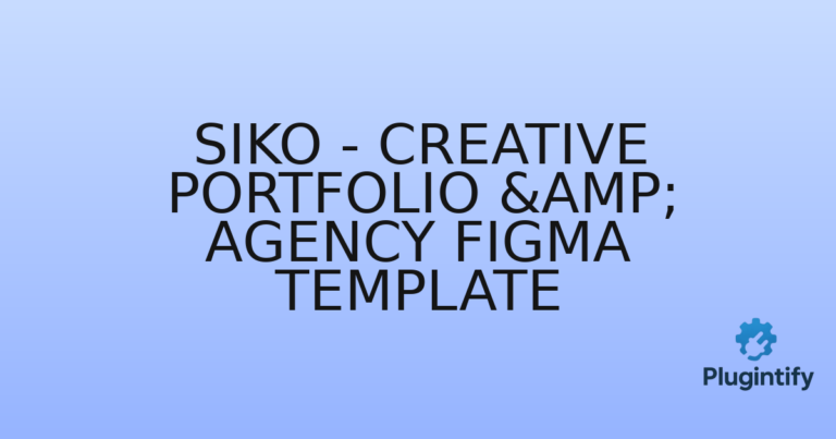 Read more about the article Siko – Creative Portfolio & Agency Figma Template