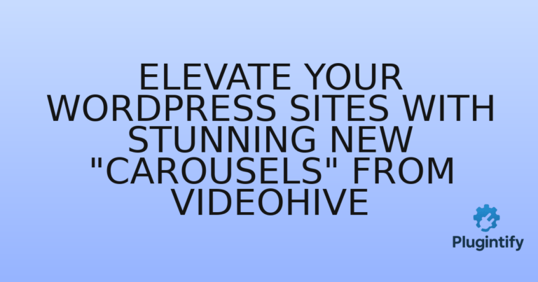 Read more about the article Elevate Your WordPress Sites with Stunning New “Carousels” from Videohive