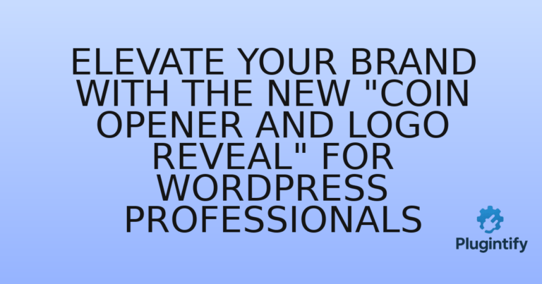 Read more about the article Elevate Your Brand with the New “Coin Opener And Logo Reveal” for WordPress Professionals