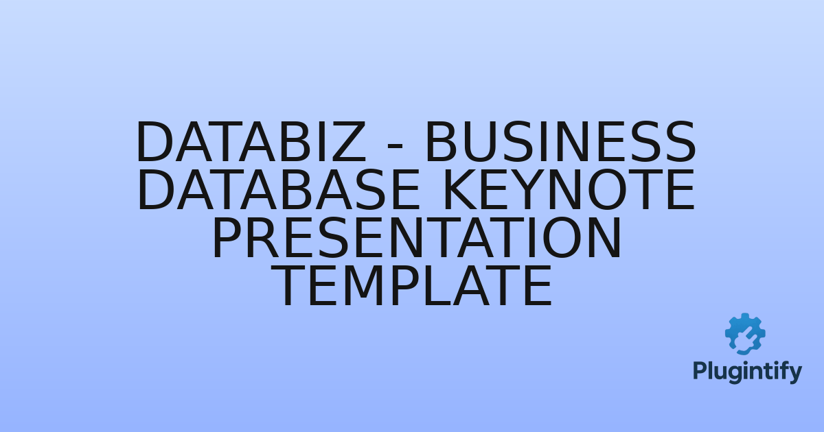 You are currently viewing Databiz – Business Database Keynote Presentation Template