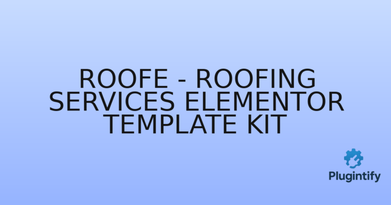 Read more about the article Roofe – Roofing Services Elementor Template Kit