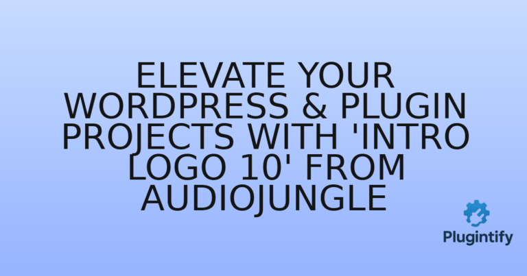 Read more about the article Elevate Your WordPress & Plugin Projects with ‘Intro Logo 10’ from Audiojungle