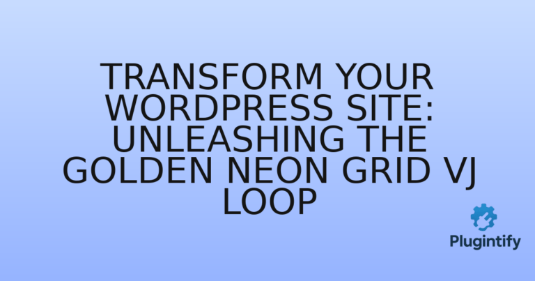 Read more about the article Transform Your WordPress Site: Unleashing the Golden Neon Grid VJ Loop