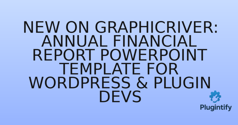 Read more about the article New on GraphicRiver: Annual Financial Report PowerPoint Template for WordPress & Plugin Devs