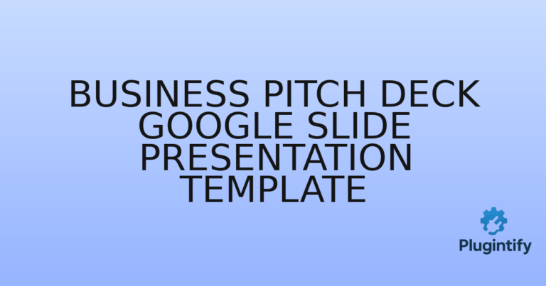 Read more about the article Business Pitch Deck Google Slide Presentation Template