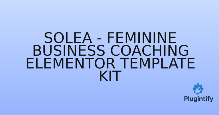 Read more about the article Solea – Feminine Business Coaching Elementor Template Kit