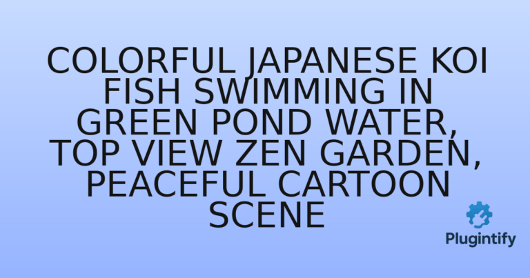 Read more about the article Colorful Japanese Koi Fish Swimming in Green Pond Water, Top View Zen Garden, Peaceful Cartoon Scene
