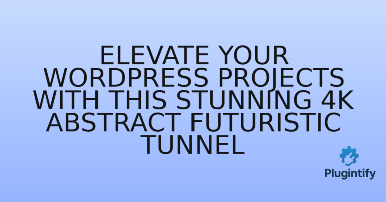 Read more about the article Elevate Your WordPress Projects with This Stunning 4K Abstract Futuristic Tunnel