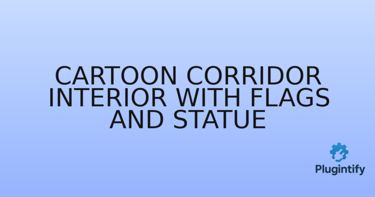 Read more about the article Cartoon Corridor Interior with Flags and Statue