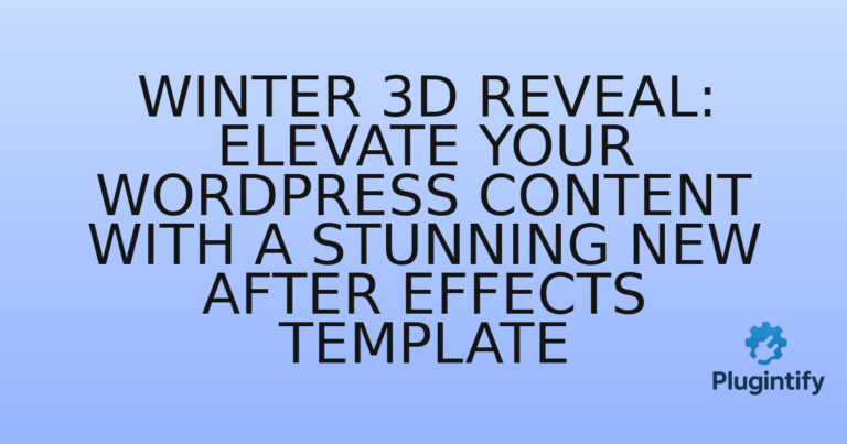 Read more about the article Winter 3D Reveal: Elevate Your WordPress Content with a Stunning New After Effects Template
