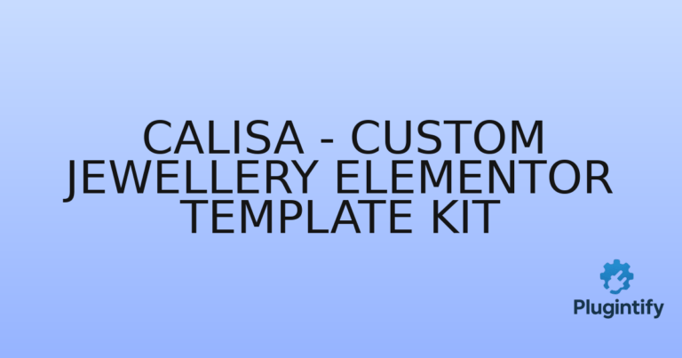 Read more about the article Calisa – Custom Jewellery Elementor Template Kit