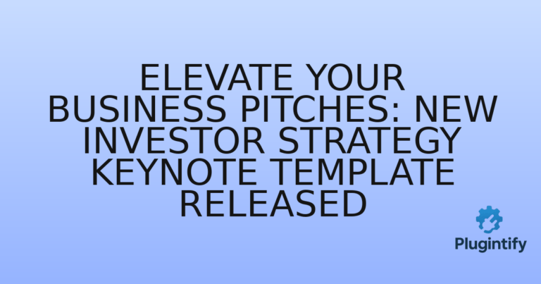 Read more about the article Elevate Your Business Pitches: New Investor Strategy Keynote Template Released