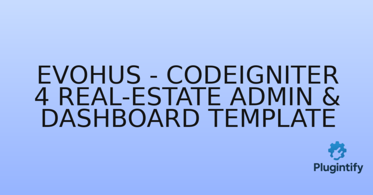 Read more about the article Evohus – CodeIgniter 4 Real-Estate Admin & Dashboard Template