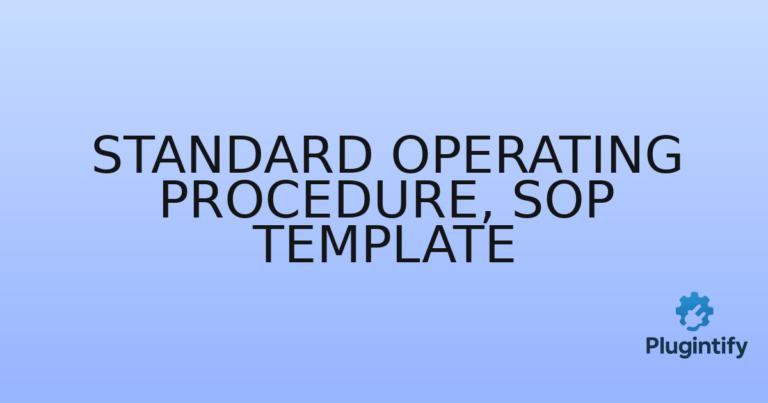 Read more about the article Standard Operating Procedure, SOP Template