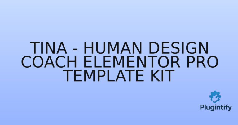 Read more about the article Tina – Human Design Coach Elementor Pro Template Kit