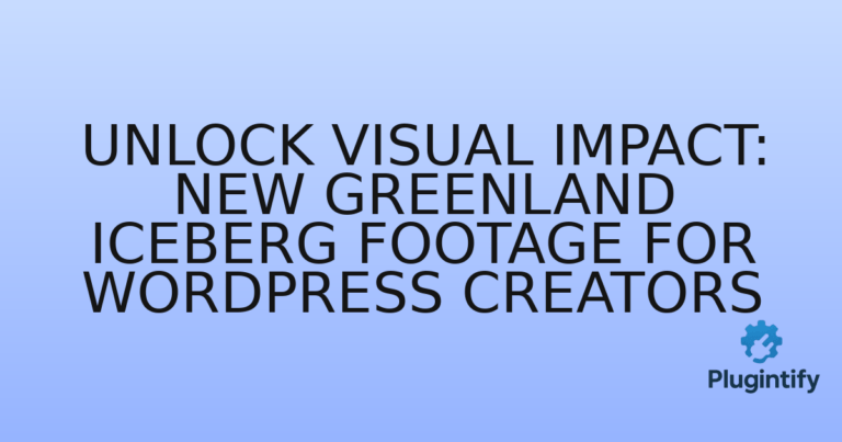 Read more about the article Unlock Visual Impact: New Greenland Iceberg Footage for WordPress Creators
