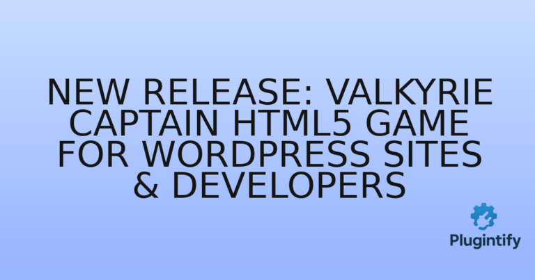 Read more about the article New Release: Valkyrie Captain HTML5 Game for WordPress Sites & Developers