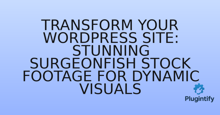 Read more about the article Transform Your WordPress Site: Stunning Surgeonfish Stock Footage for Dynamic Visuals