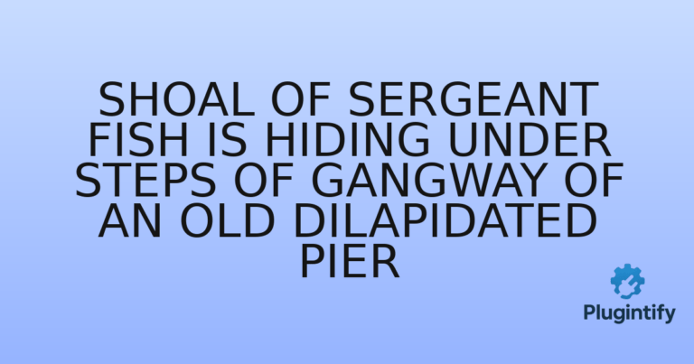 Read more about the article Shoal of Sergeant fish is hiding under steps of gangway of an old dilapidated pier