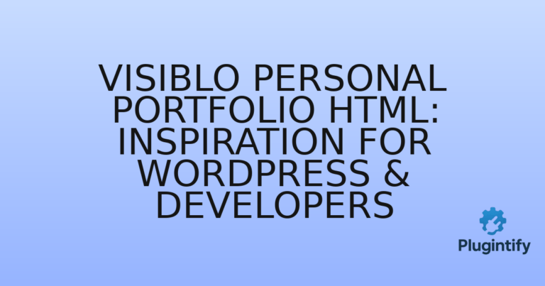 Read more about the article Visiblo Personal Portfolio HTML: Inspiration for WordPress & Developers
