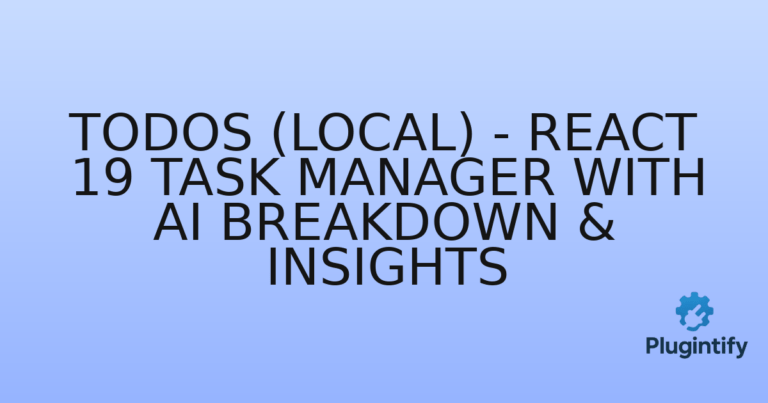 Read more about the article ToDoS (Local) – React 19 Task Manager with AI Breakdown & Insights
