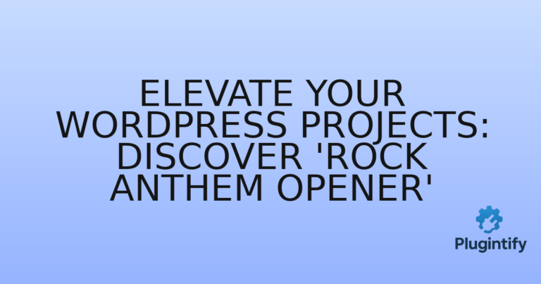 Read more about the article Elevate Your WordPress Projects: Discover ‘Rock Anthem Opener’