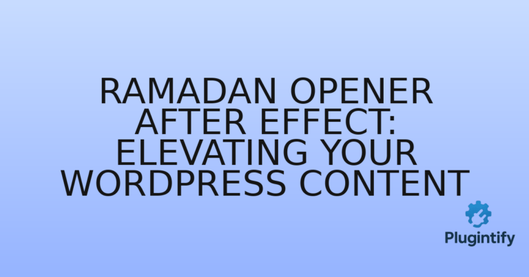 Read more about the article Ramadan Opener After Effect: Elevating Your WordPress Content