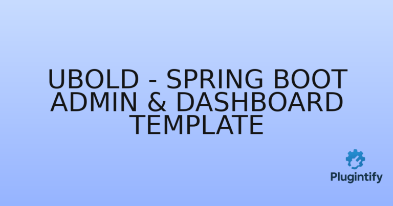 Read more about the article UBold – Spring Boot Admin & Dashboard Template