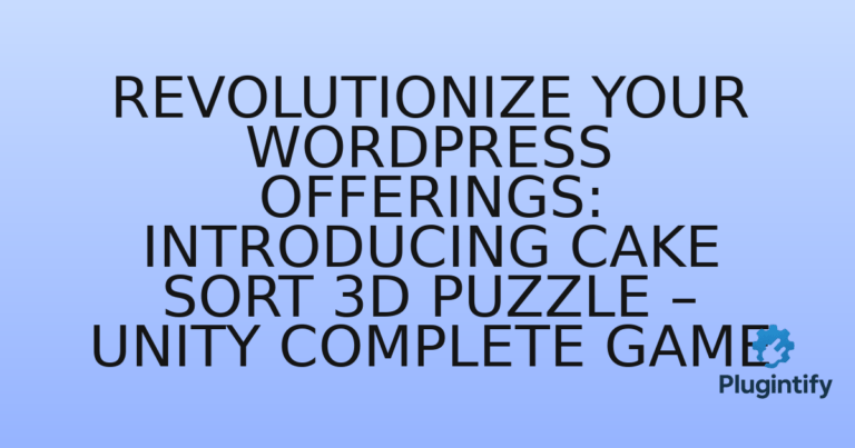 Read more about the article Revolutionize Your WordPress Offerings: Introducing Cake Sort 3D Puzzle – Unity Complete Game