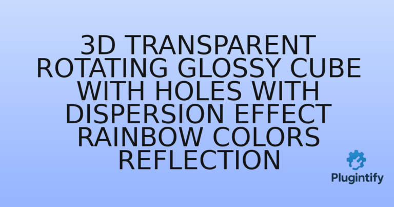 Read more about the article 3d Transparent Rotating Glossy Cube with Holes with Dispersion Effect Rainbow Colors Reflection