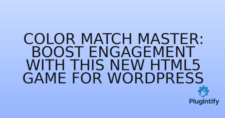 Read more about the article Color Match Master: Boost Engagement with This New HTML5 Game for WordPress