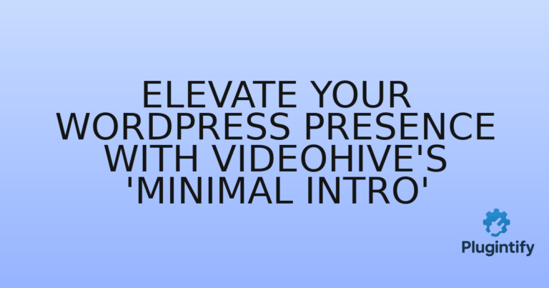 Read more about the article Elevate Your WordPress Presence with Videohive’s ‘Minimal Intro’
