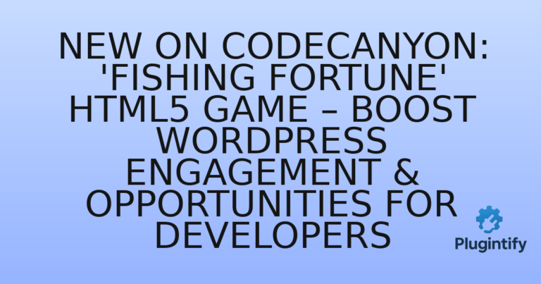 Read more about the article New on Codecanyon: ‘Fishing Fortune’ HTML5 Game – Boost WordPress Engagement & Opportunities for Developers