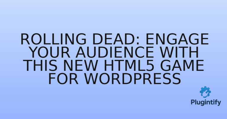 Read more about the article Rolling Dead: Engage Your Audience with this New HTML5 Game for WordPress