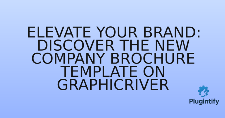 Read more about the article Elevate Your Brand: Discover the New Company Brochure Template on GraphicRiver