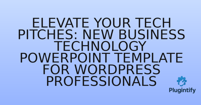 Read more about the article Elevate Your Tech Pitches: New Business Technology PowerPoint Template for WordPress Professionals