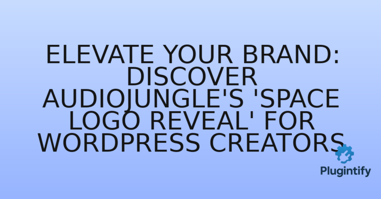 Read more about the article Elevate Your Brand: Discover Audiojungle’s ‘Space Logo Reveal’ for WordPress Creators
