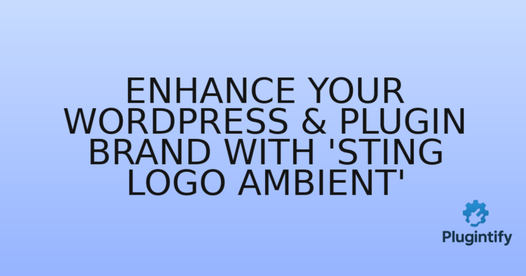 Read more about the article Enhance Your WordPress & Plugin Brand with ‘Sting Logo Ambient’