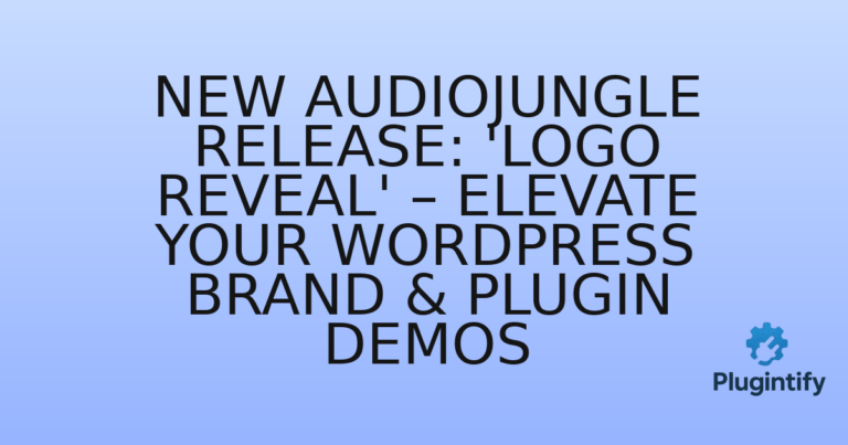 Read more about the article New Audiojungle Release: ‘Logo Reveal’ – Elevate Your WordPress Brand & Plugin Demos