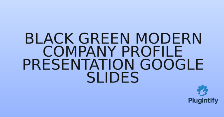 Read more about the article Black Green Modern Company Profile Presentation Google Slides